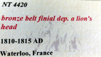 french belt buckle from battle of waterloo