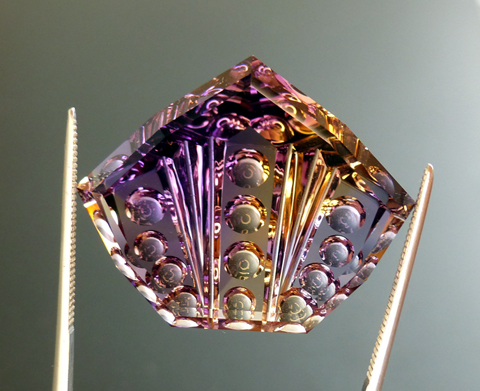 fancy ametrine with optical dishes