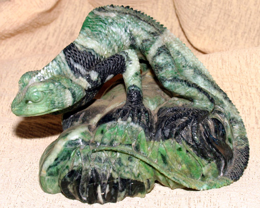 carved jade lizard