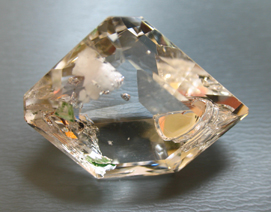 quartz with feldspar inclusion and fluid