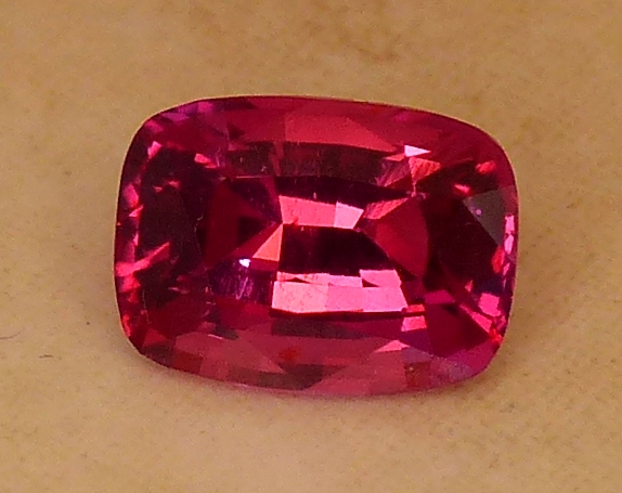 purplish red 1.70ct cushion shaped ruby