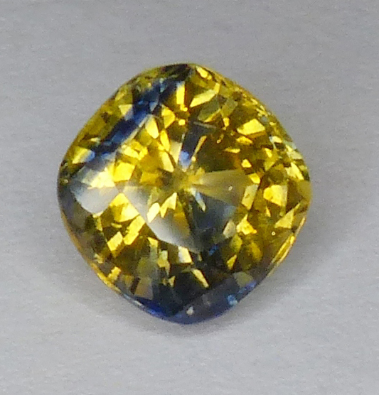 fancy sapphire with yellow body and blue sections