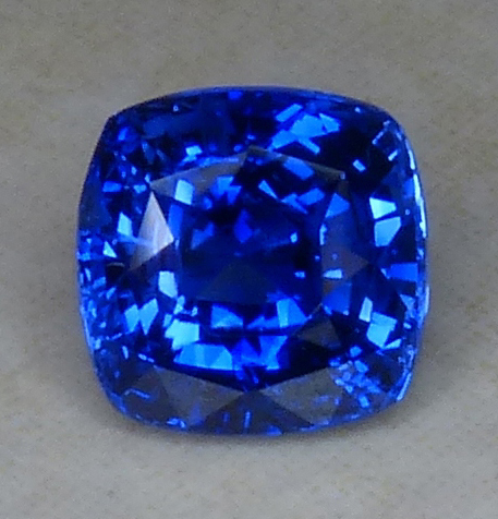 deep glowing blue certed sapphire