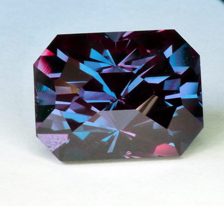 large fine U.S. faceted synthetic alexandrite