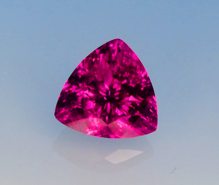 large glowing magenta rubellite tourmaline trilliant