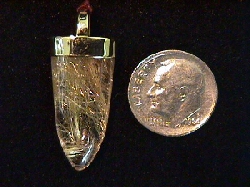 rutilated quartz bullet pendant