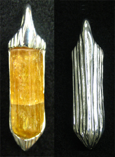 ouro preto topaz crystal set into sterling silver
