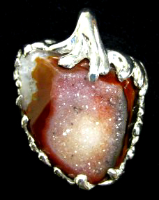 drusy agate sterling pendant