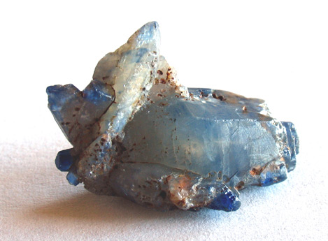 cluster of blue sapphire crystals