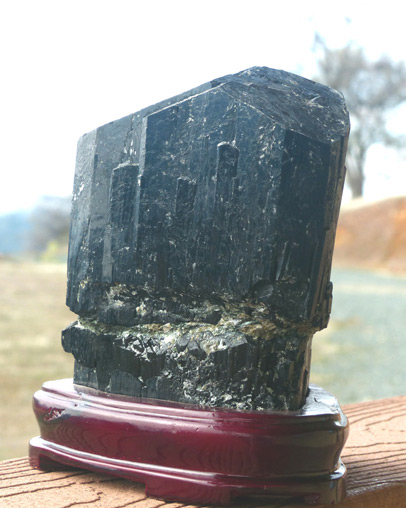 large chinese black tourmaline crystal