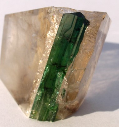 tourmaline crystal in smoky quartz