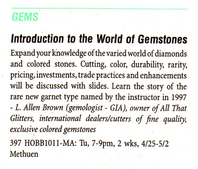 northern essex world of gemstones adult ed ad