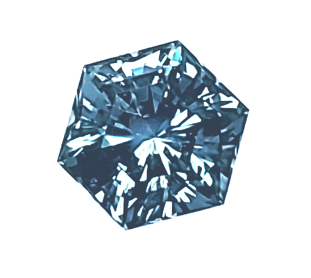blue hexagonal Montana Sapphire