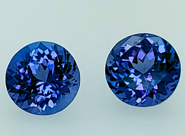 deep blue matched pair tanzanite - 8mm