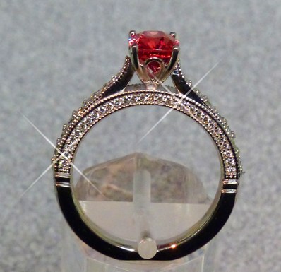 pad-like burmese spinel in ring