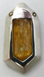ouro preto topaz crystal set into sterling pendent