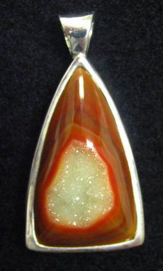 drusy agate sterling pendant
