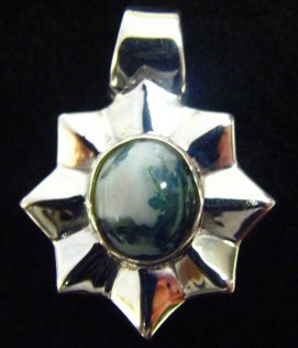 jasper sterling silver pendant