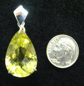 lemon quartz sterling pendant