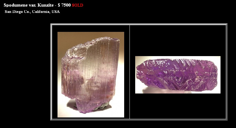 incredible purple/blue/green kunzite crystal, oceanview mine, california