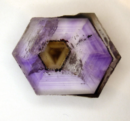 quartz/amethyst slice with crystal inclusion