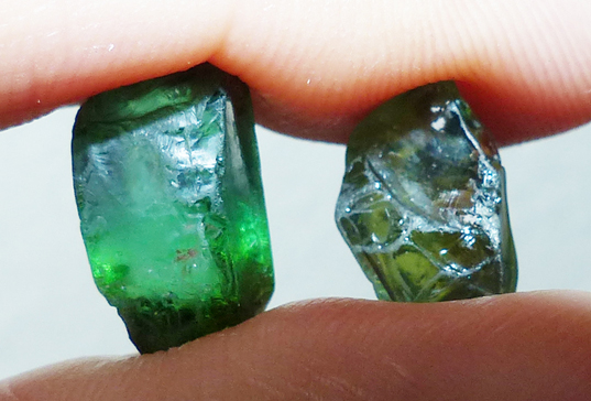 Rough Tourmaline and Sapphire - Future Faceted Gems
